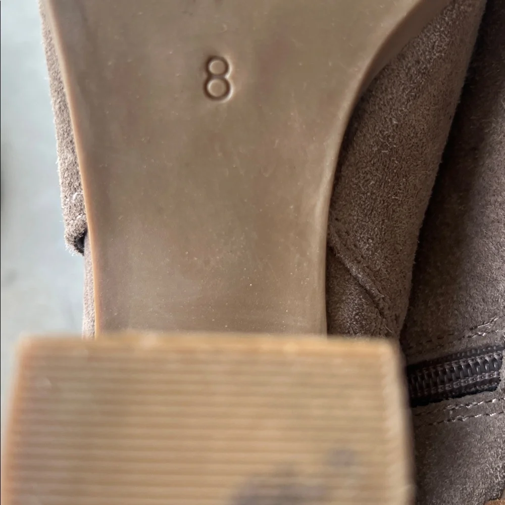Franco Sarto Women's Ellia Shoes Taupe Side Zipper Booties With Heel, sz 8 🍒 - Picture 6 of 8